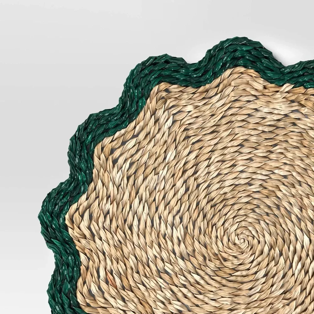 2pk Woven Seagrass Charger Placemat Green - Threshold